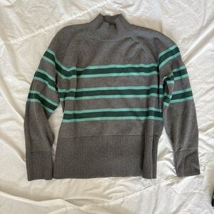 Loft Gray Striped Sweater